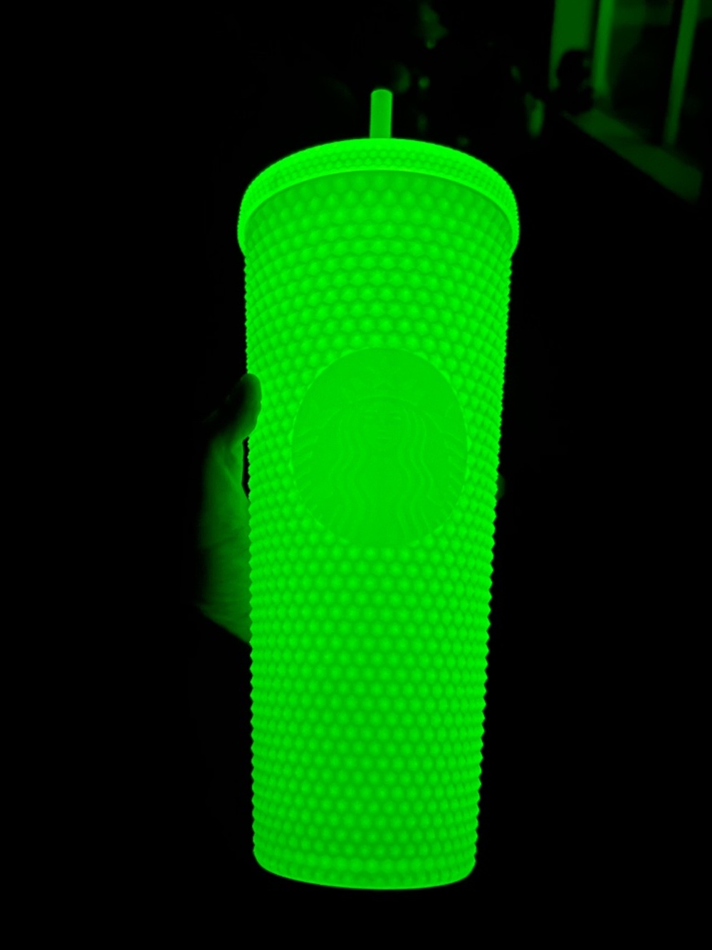 Starbucks Glow in the Dark Tumbler Cup – Green – No Straw